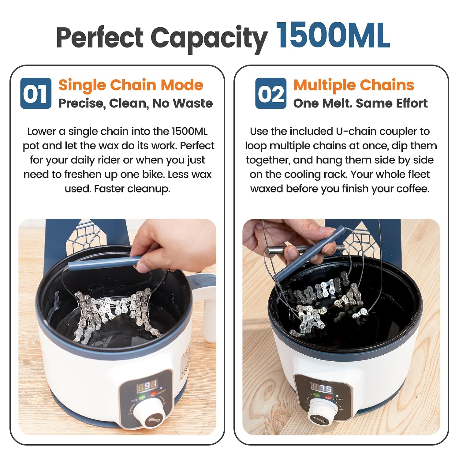 Olla para derretir cera de cad - Chain Quick Link reseña y precio